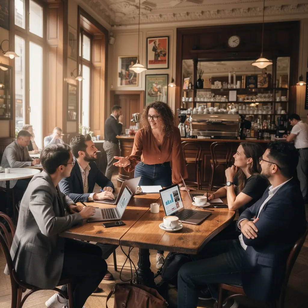 Ein Laptop, auf dem eine Analyse von Werbetreibern und deren Leistungen dargestellt ist.