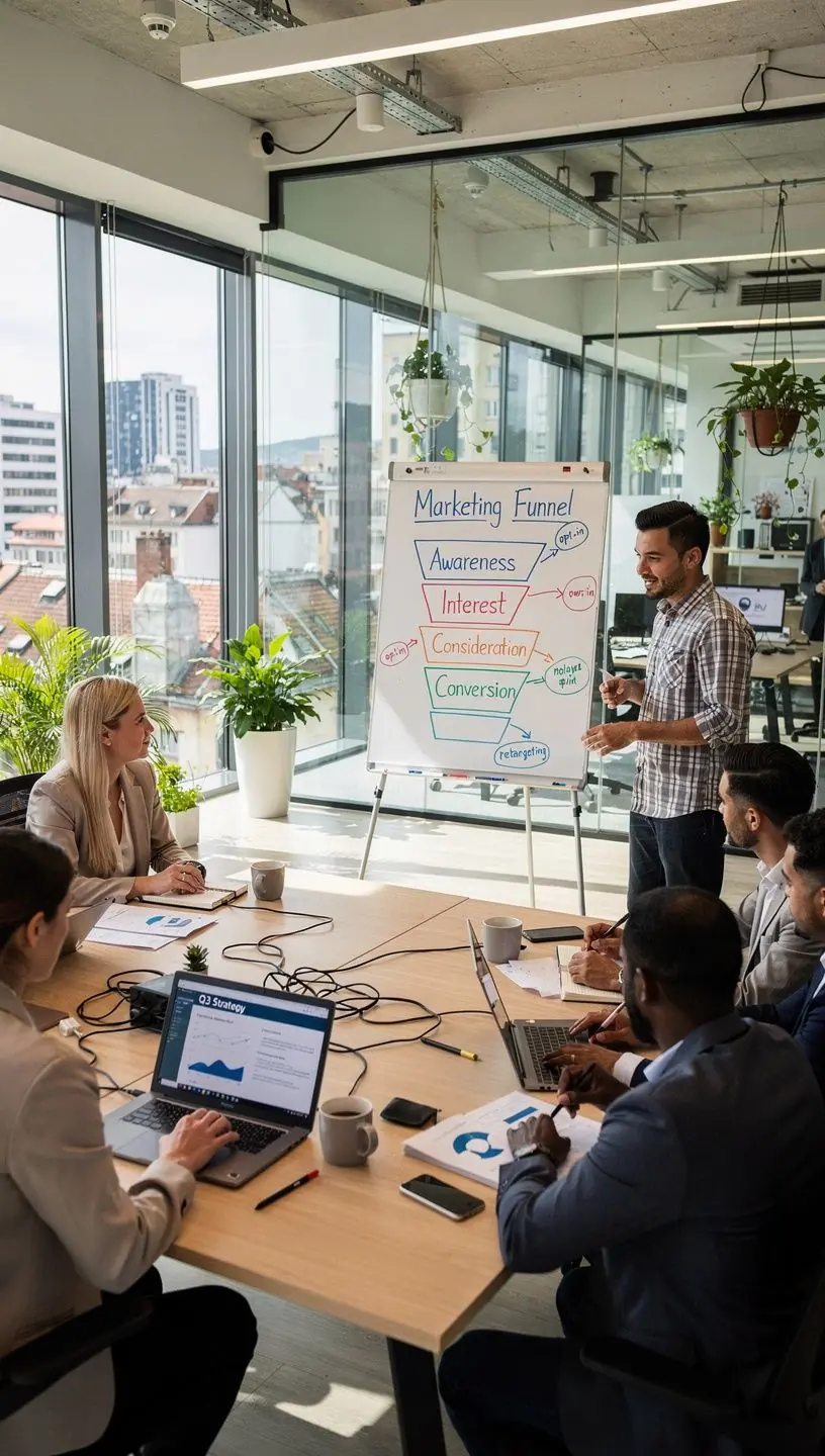 Ein Werbebanner, das verschiedene Marketingkanäle zur Kundenansprache zeigt.